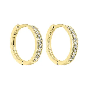 14KT Yellow Gold & Diamond Classic Book Mixable Fashion Earrings  - 1/6 ctw
