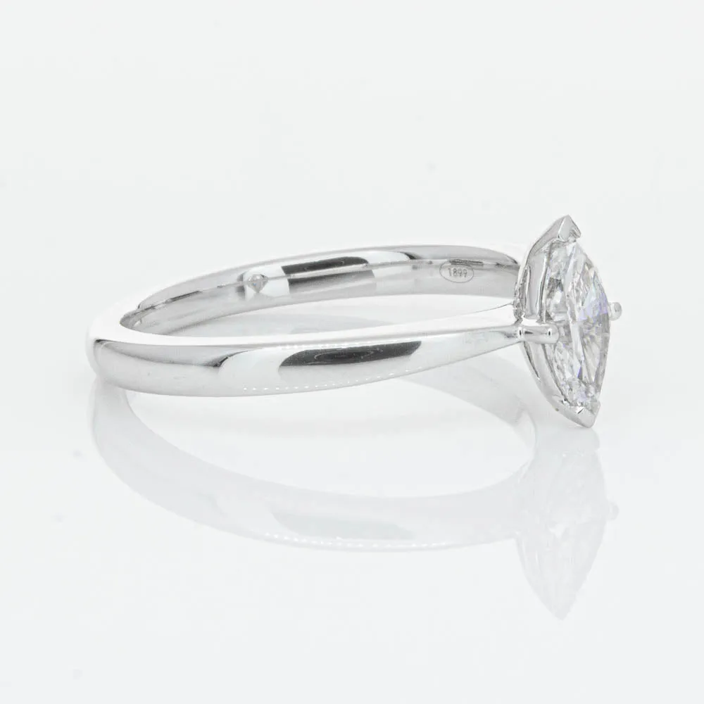 18ct White Gold .50ct Marquise Cut Diamond Royale Ring