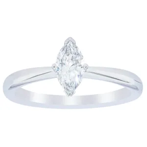 18ct White Gold .50ct Marquise Cut Diamond Royale Ring