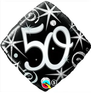 18" 50th Elegant Sparkles & Swirls Foil Balloon