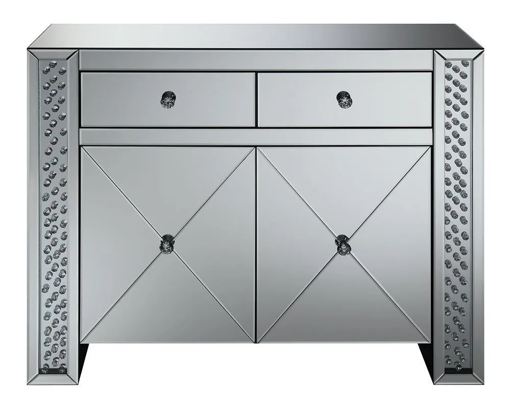 2-drawer Accent Cabinet Clear Mirror