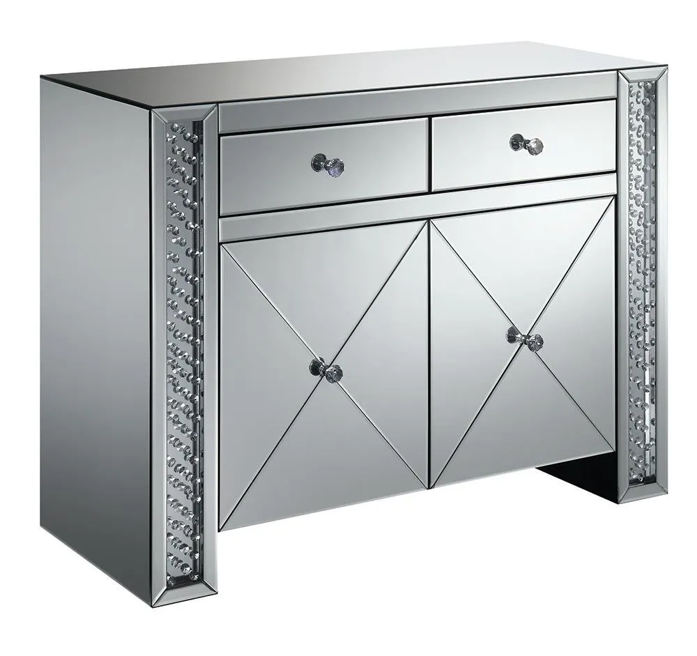 2-drawer Accent Cabinet Clear Mirror