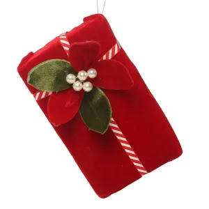 21cm Red Velvet Gift Box Christmas Tree Decoration