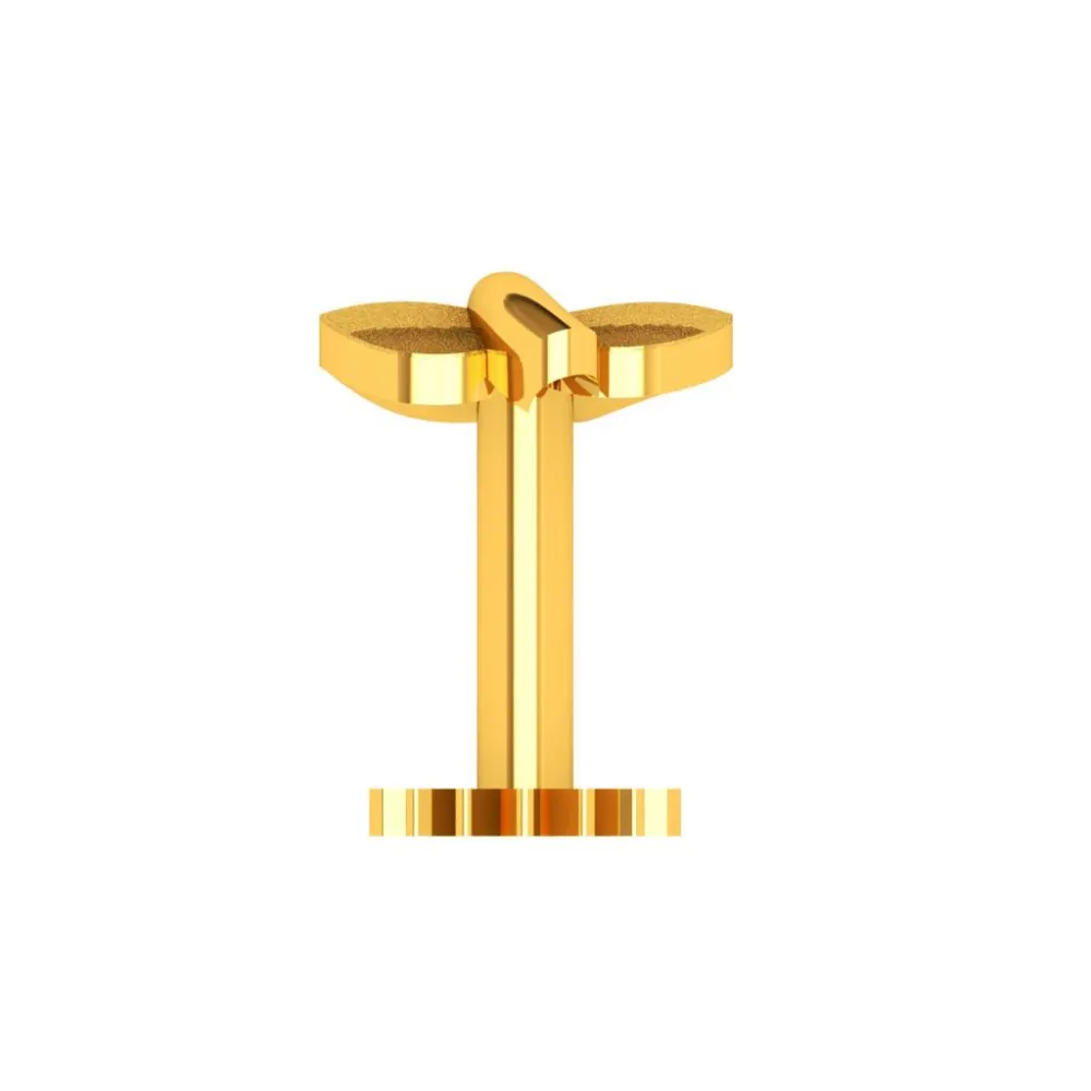 22KT Light Weight Leaf Shaped Elegant Gold Nose Ring