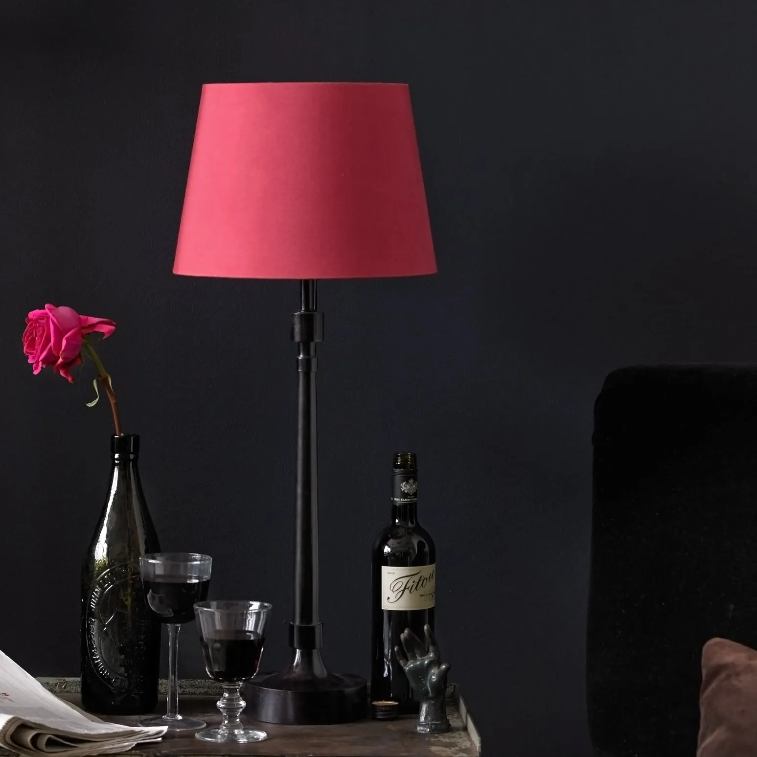 25cm empire lampshade in raspberry taj silk
