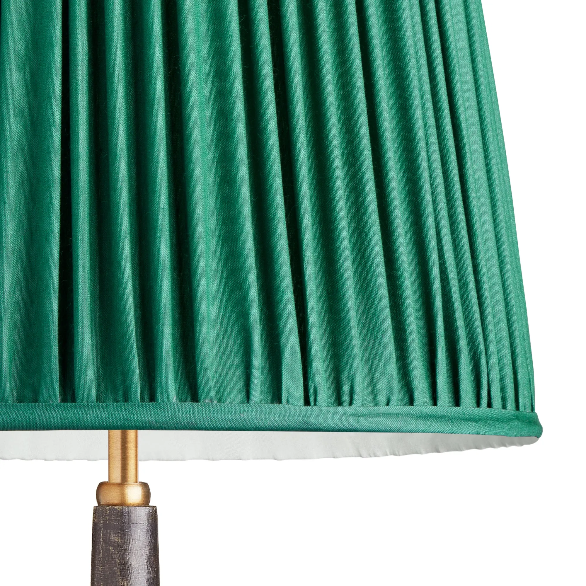 25cm tall tapered gathered lampshade in jade taj silk