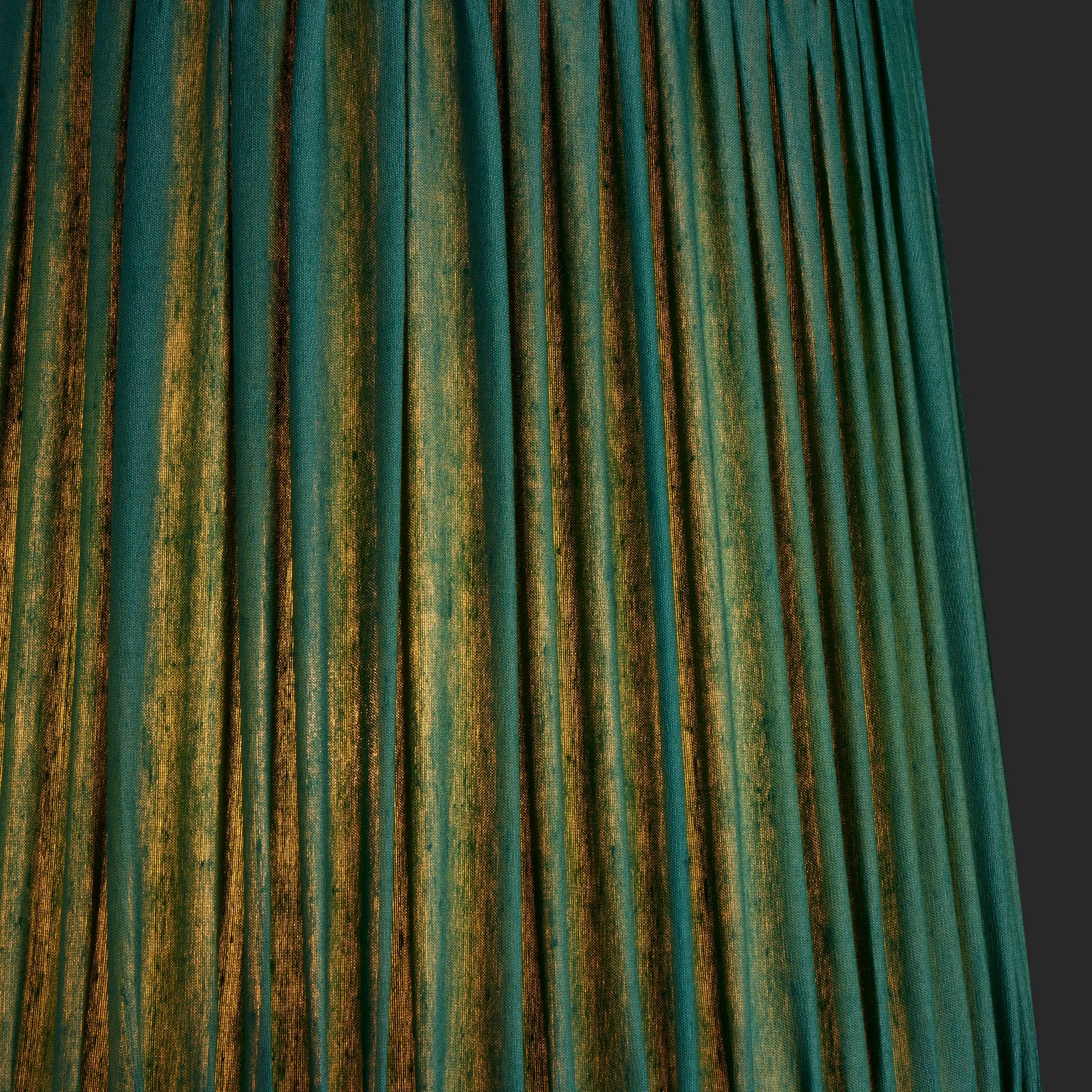 25cm tall tapered gathered lampshade in jade taj silk