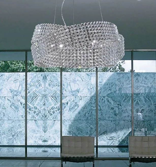 40 Cm Diamante Hanging Light From Marchetti With Clear Italian Crystals