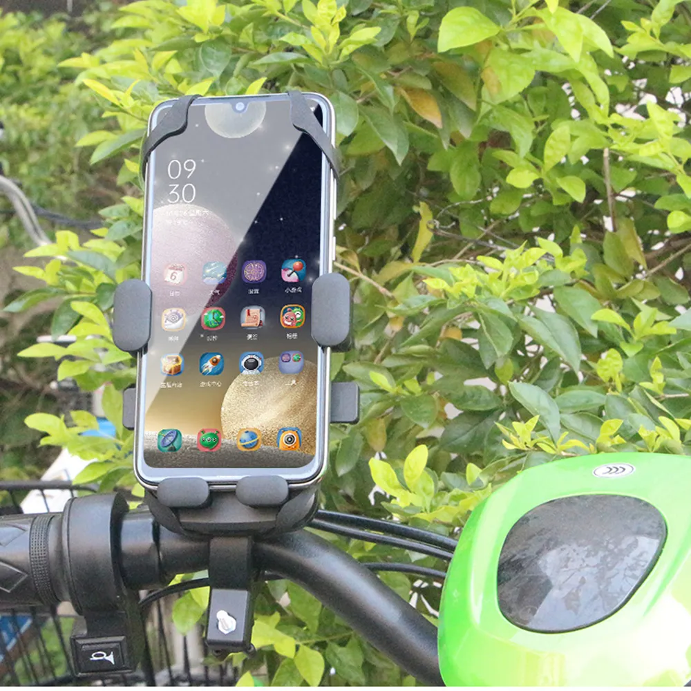 4.7-6.5" Mobile Phone GPS Holder Quick Lock Anti-Skid Shockproof Universal for Motorcycle Bicycles Electric Vehicles Handlebar Installation
