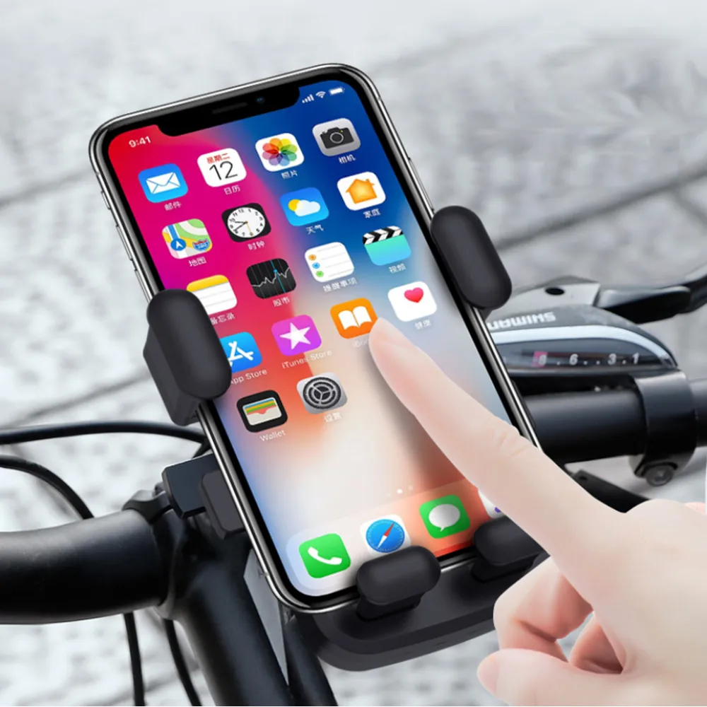4.7-6.5" Mobile Phone GPS Holder Quick Lock Anti-Skid Shockproof Universal for Motorcycle Bicycles Electric Vehicles Handlebar Installation