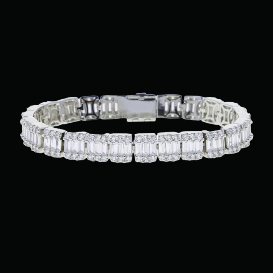 8MM Square Charm Iced Out Diamond Bracelet
