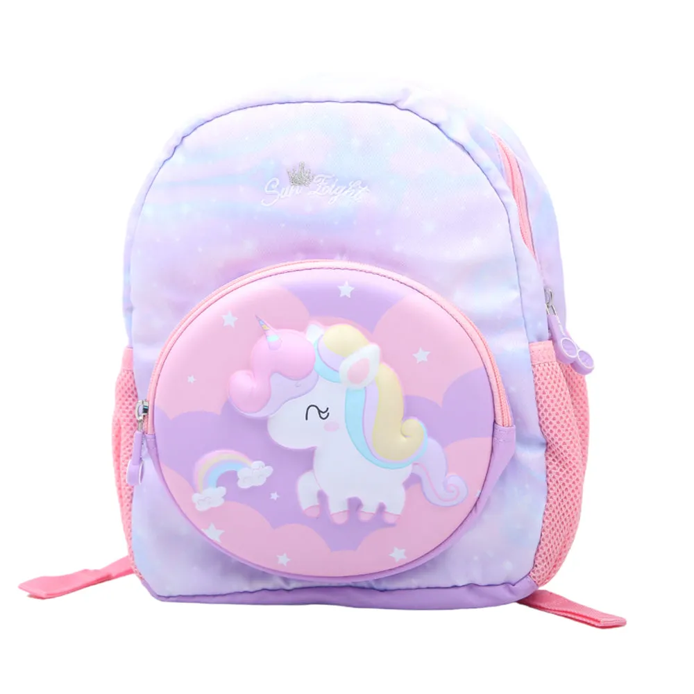 90182 KIDS SCHOOL BACK PACK PURPLE UNICORN 12INCH IR