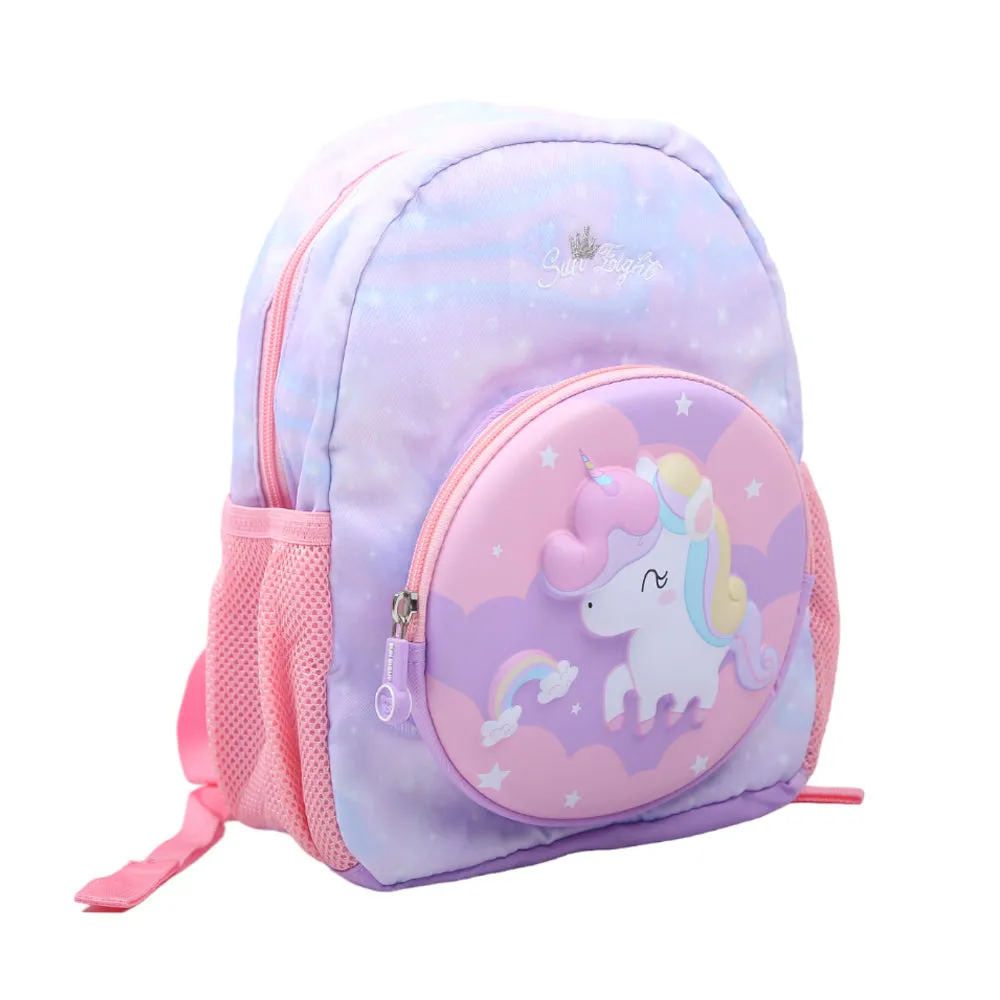 90182 KIDS SCHOOL BACK PACK PURPLE UNICORN 12INCH IR
