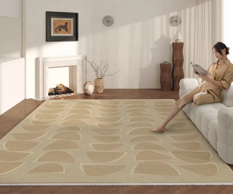 Abstract Geometric Modern Rugs, Modern Cream Rugs for Bedroom, Modern Rugs for Dining Room, Large Modern Rugs for Living Room
