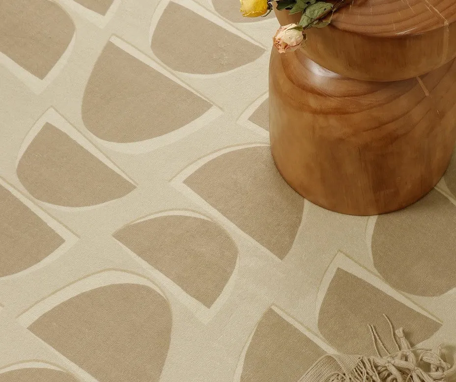 Abstract Geometric Modern Rugs, Modern Cream Rugs for Bedroom, Modern Rugs for Dining Room, Large Modern Rugs for Living Room