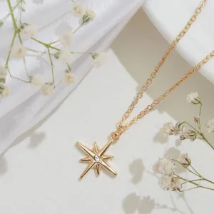 Accessorize London Women Gold Starburst Pendant Necklace