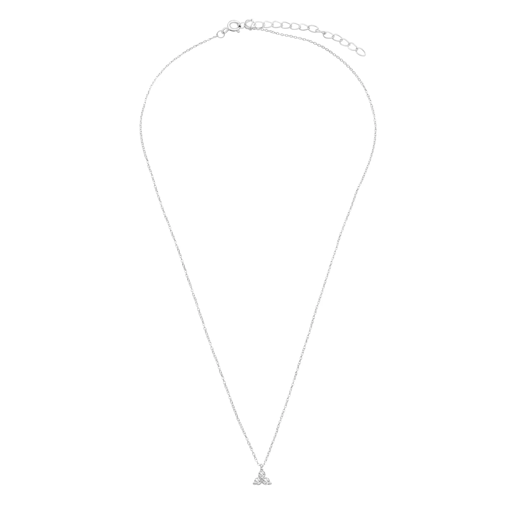 Accessorize London Women's 925 Sterling Silver Hallmark Cubic Zirconia Flower Pendant Necklace