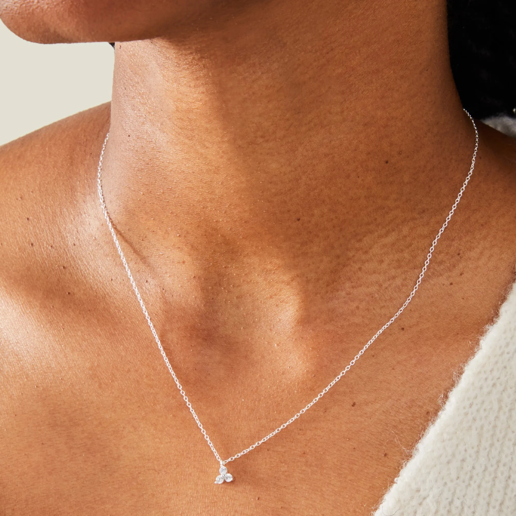Accessorize London Women's 925 Sterling Silver Hallmark Cubic Zirconia Flower Pendant Necklace