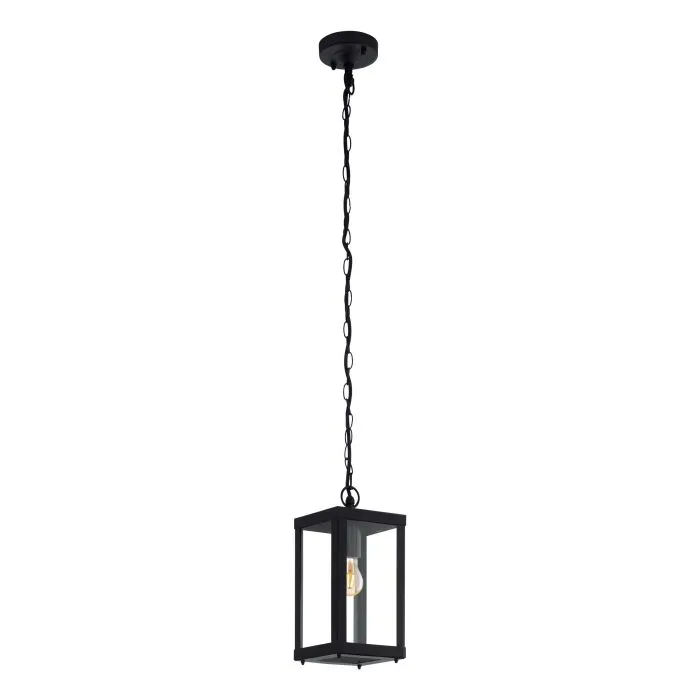 Alamonte 1 One Light Outdoor Black and Glass Modern Pendant