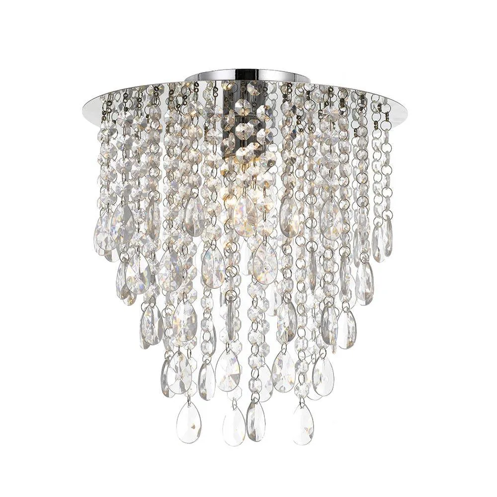 Alice Crystal Strand Smoke Drops Chrome DIY Batten Fix