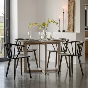 Amos Craft Round Dining Table Smoked