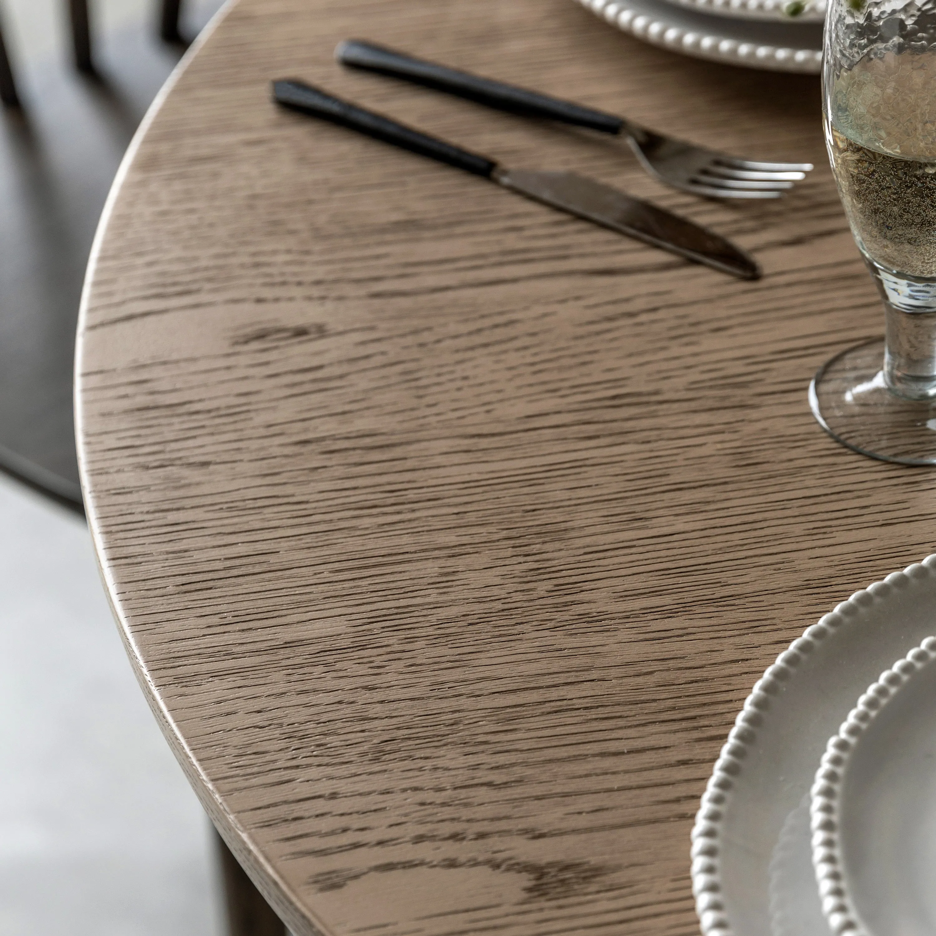 Amos Craft Round Dining Table Smoked