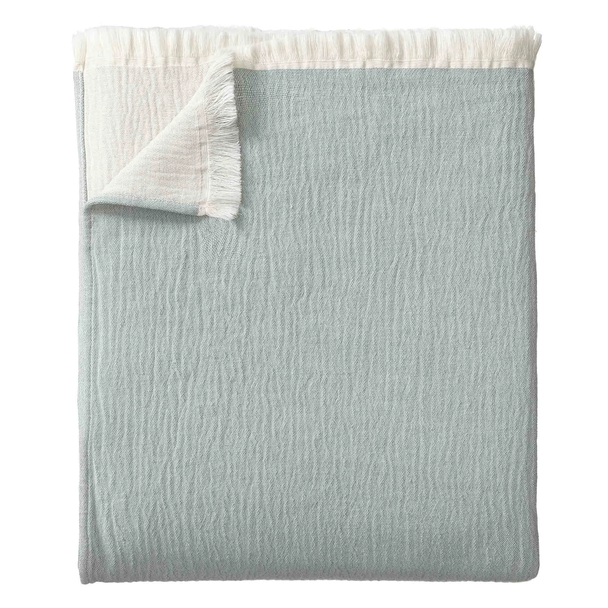 Anaba Bedspread [Green grey & Natural white]