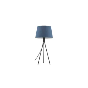 Anna Blue with Dark Grey Modern Tripod Table Lamp