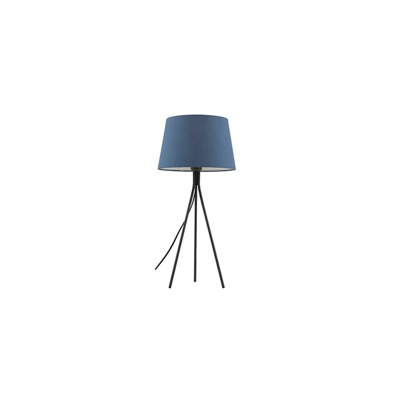 Anna Blue with Dark Grey Modern Tripod Table Lamp