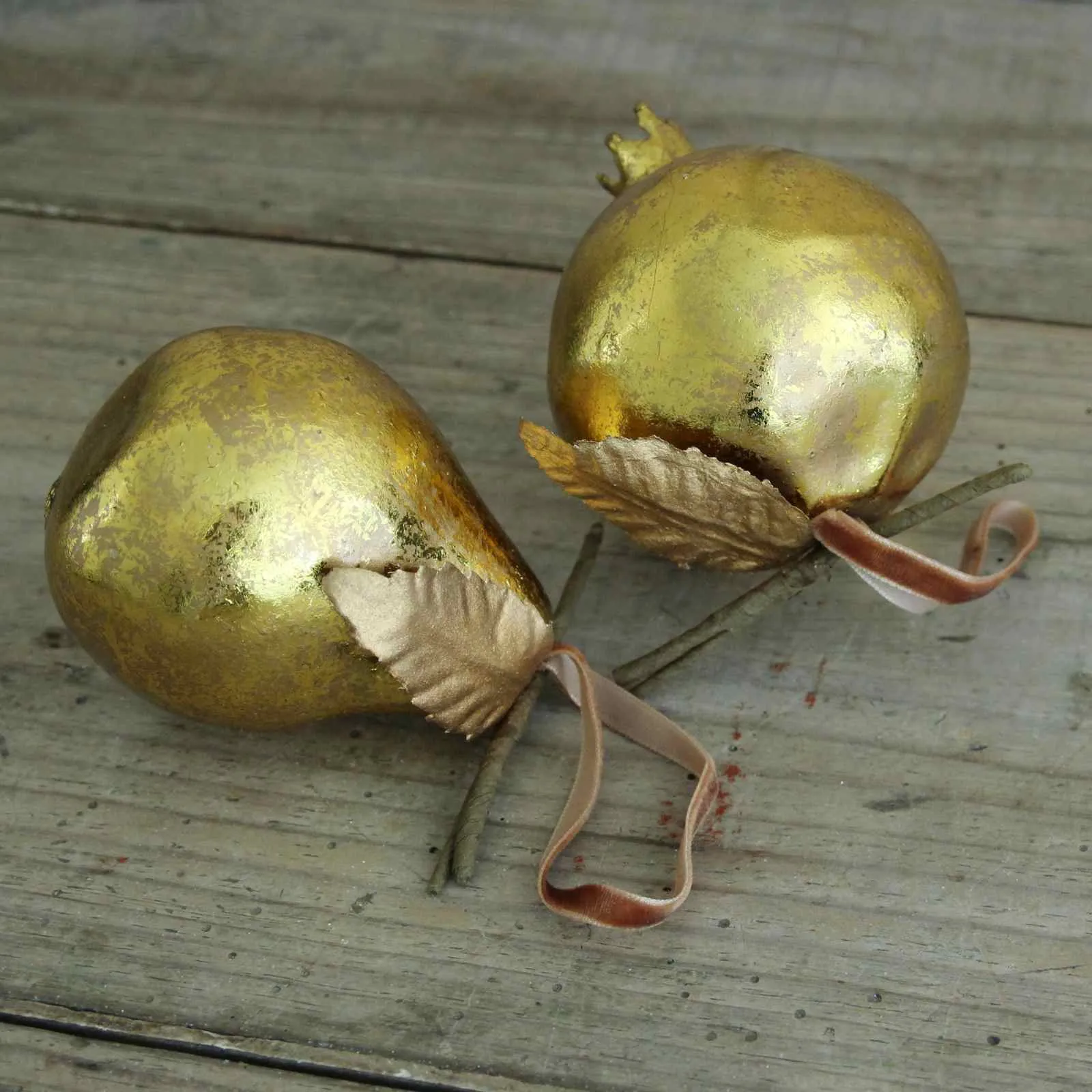 Antique Gold Pear Decoration