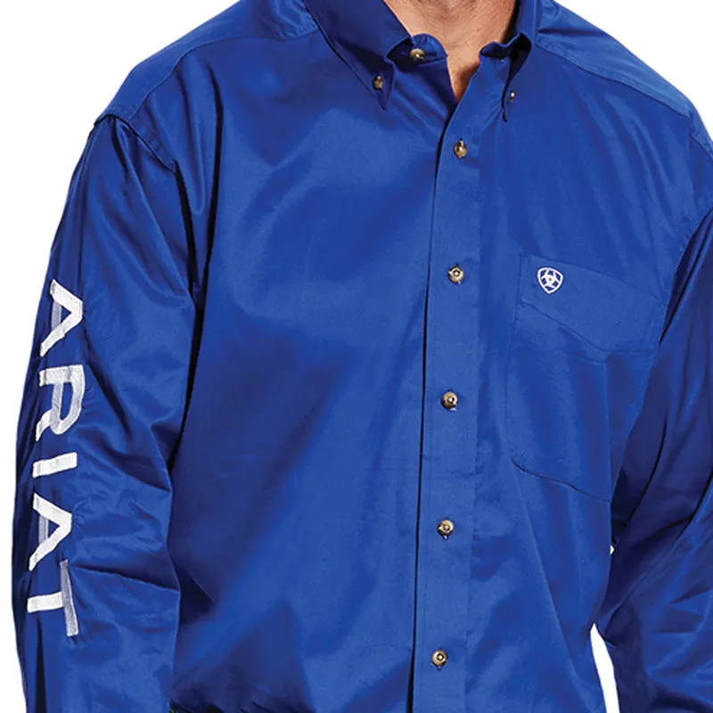 Ariat Men's Team Logo Twill Classic & Fitted Shirt, Ultramarine/White