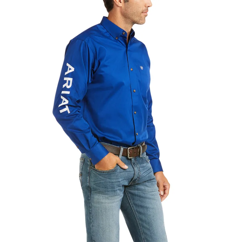 Ariat Men's Team Logo Twill Classic & Fitted Shirt, Ultramarine/White
