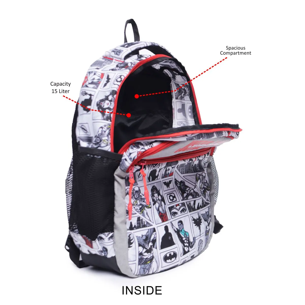 ASTRID Gray /Red Color Print  Back Pack