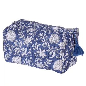 Atlantic Blue Seashell Flower Cosmetic Bag - Small