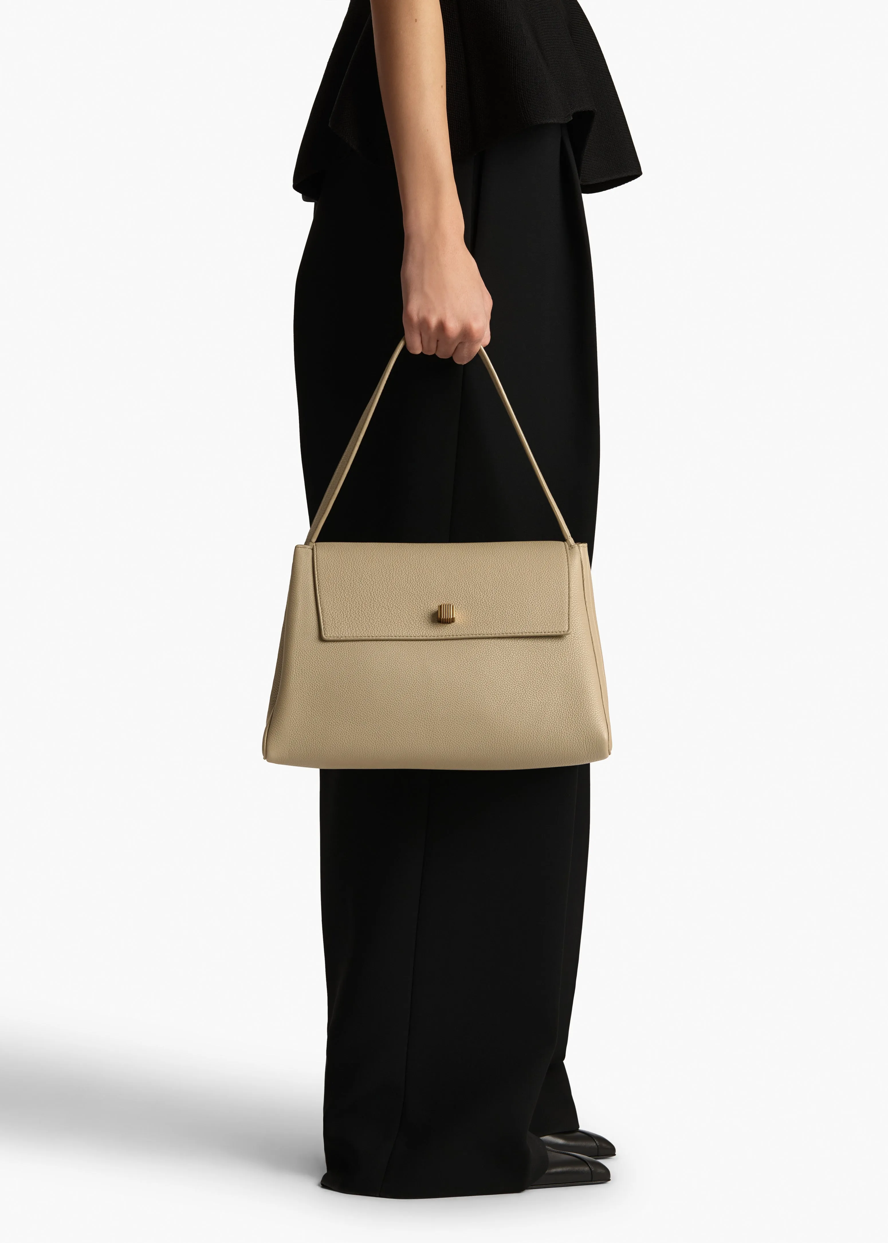 Audrey Top Handle Bag in Sage Pebbled Leather