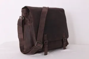 Avenue Hunter Leather Full Flap Bag Brown - The Goliath Messenger bag
