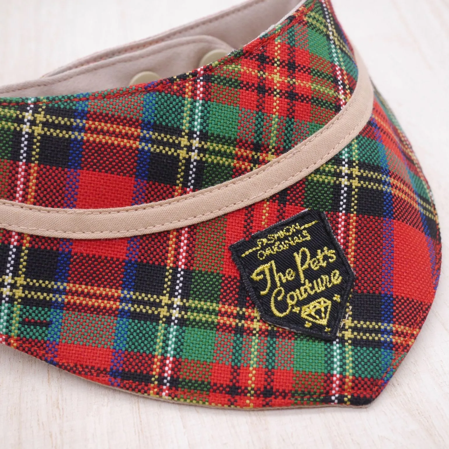 Bandanas - Royal Tartan Print with Brown Band