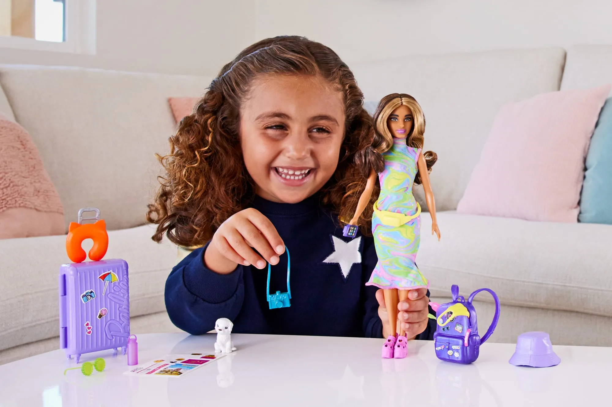 Barbie Doll And Accessories, Travel Set With Teresa Doll And Puppy