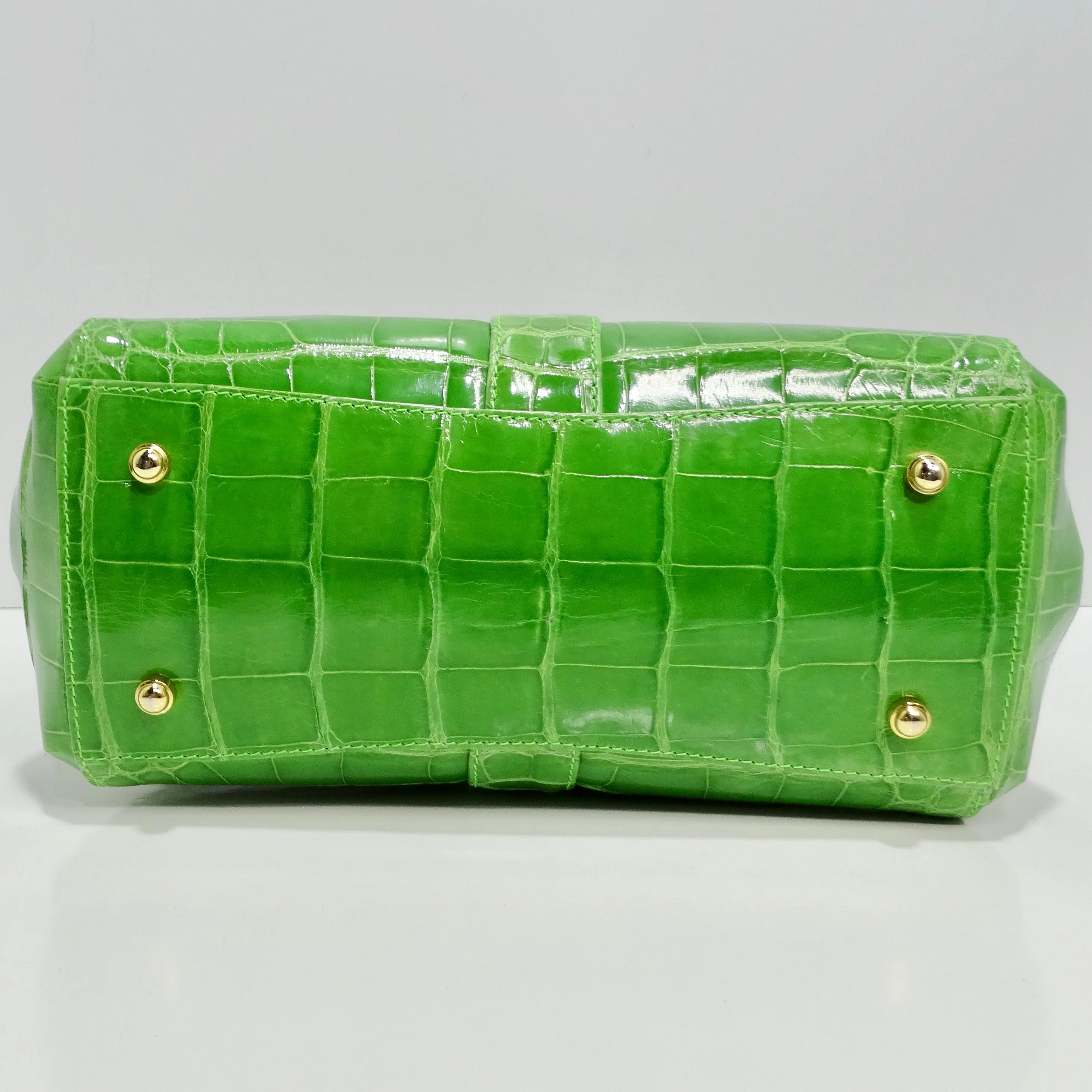 BC Luxury Green Crocodile Top Handle Bag