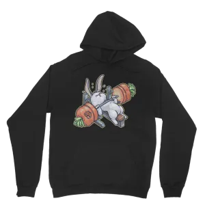 Benchpressing white bunny Hoodie (UK)