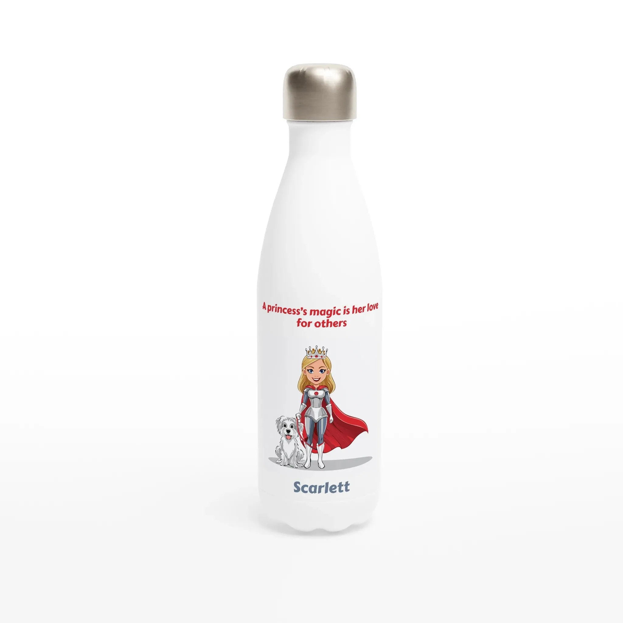 Best Friend Princess White 17oz Stainless Steel Water Bottle   Personalised Name
