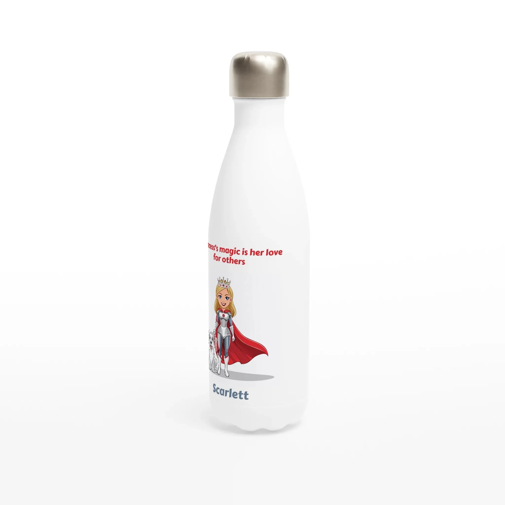 Best Friend Princess White 17oz Stainless Steel Water Bottle   Personalised Name
