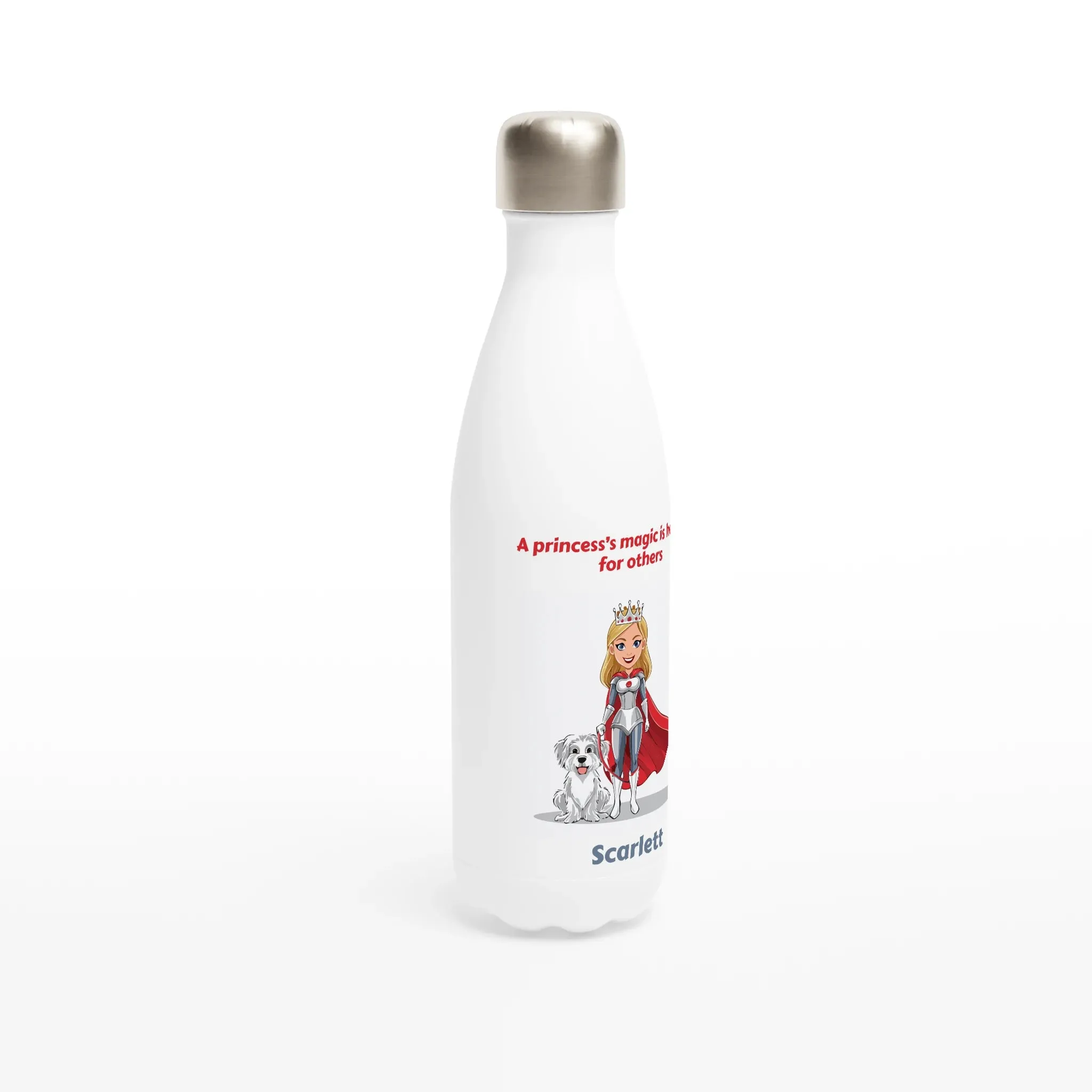 Best Friend Princess White 17oz Stainless Steel Water Bottle   Personalised Name