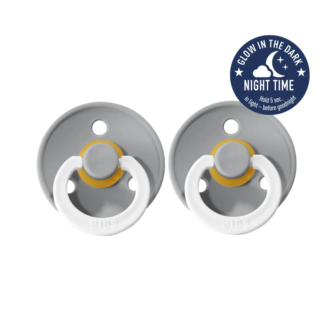 BIBS Pacifier Duo - NIGHT Glow Cloud | Size 3