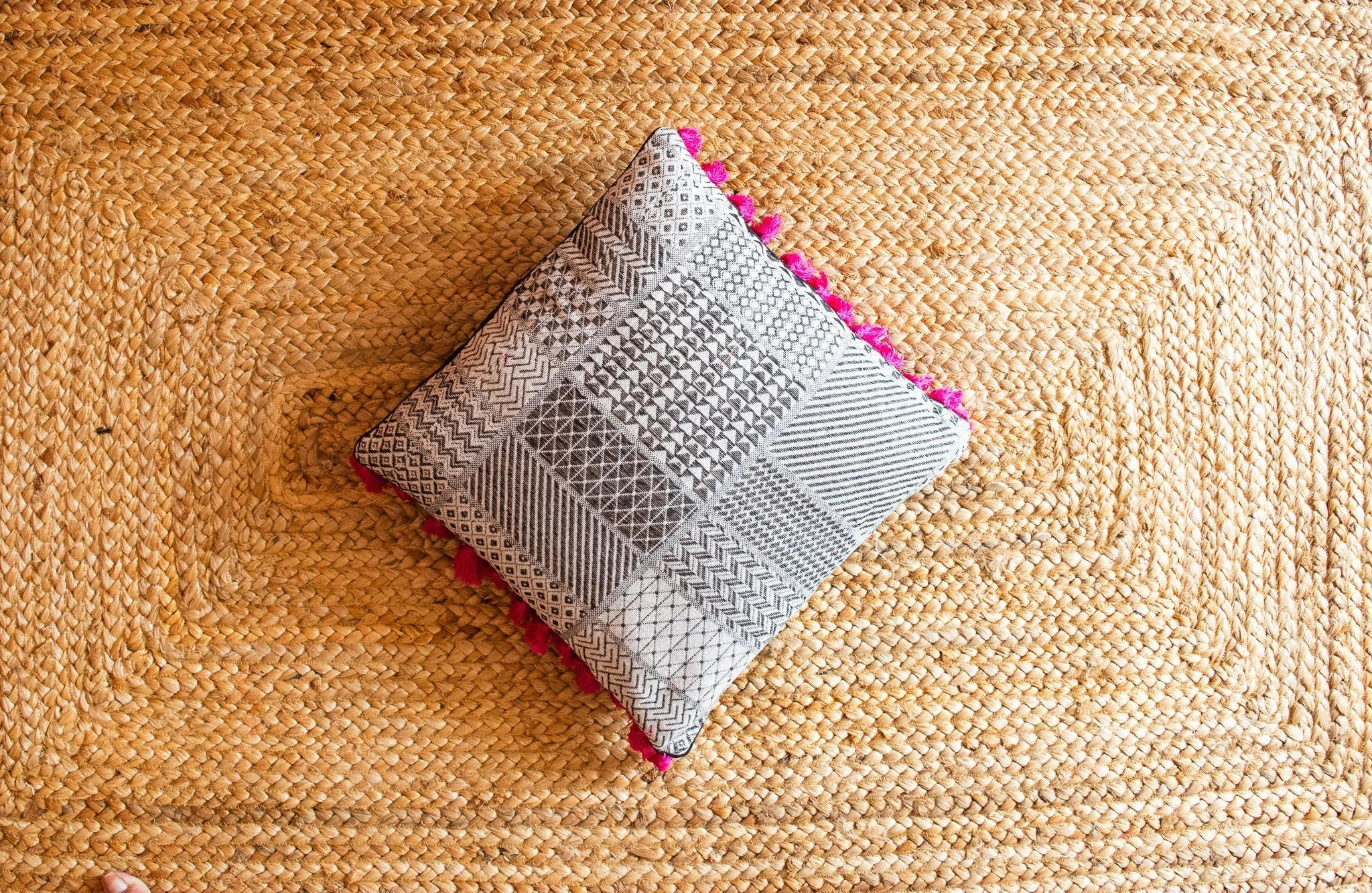 Black Detailed Cushion Cover