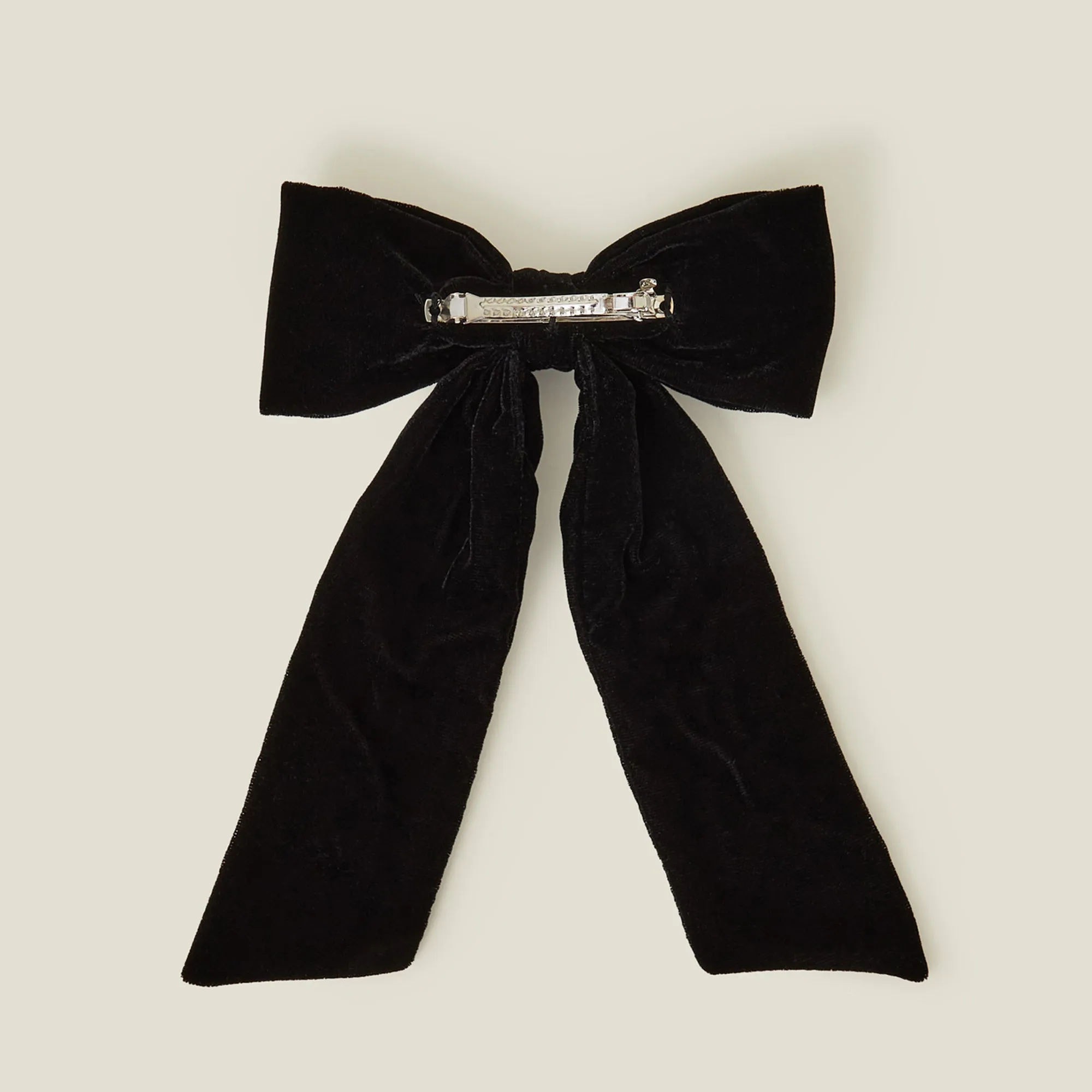 Black Gem Encrusted Bow Hair Clip