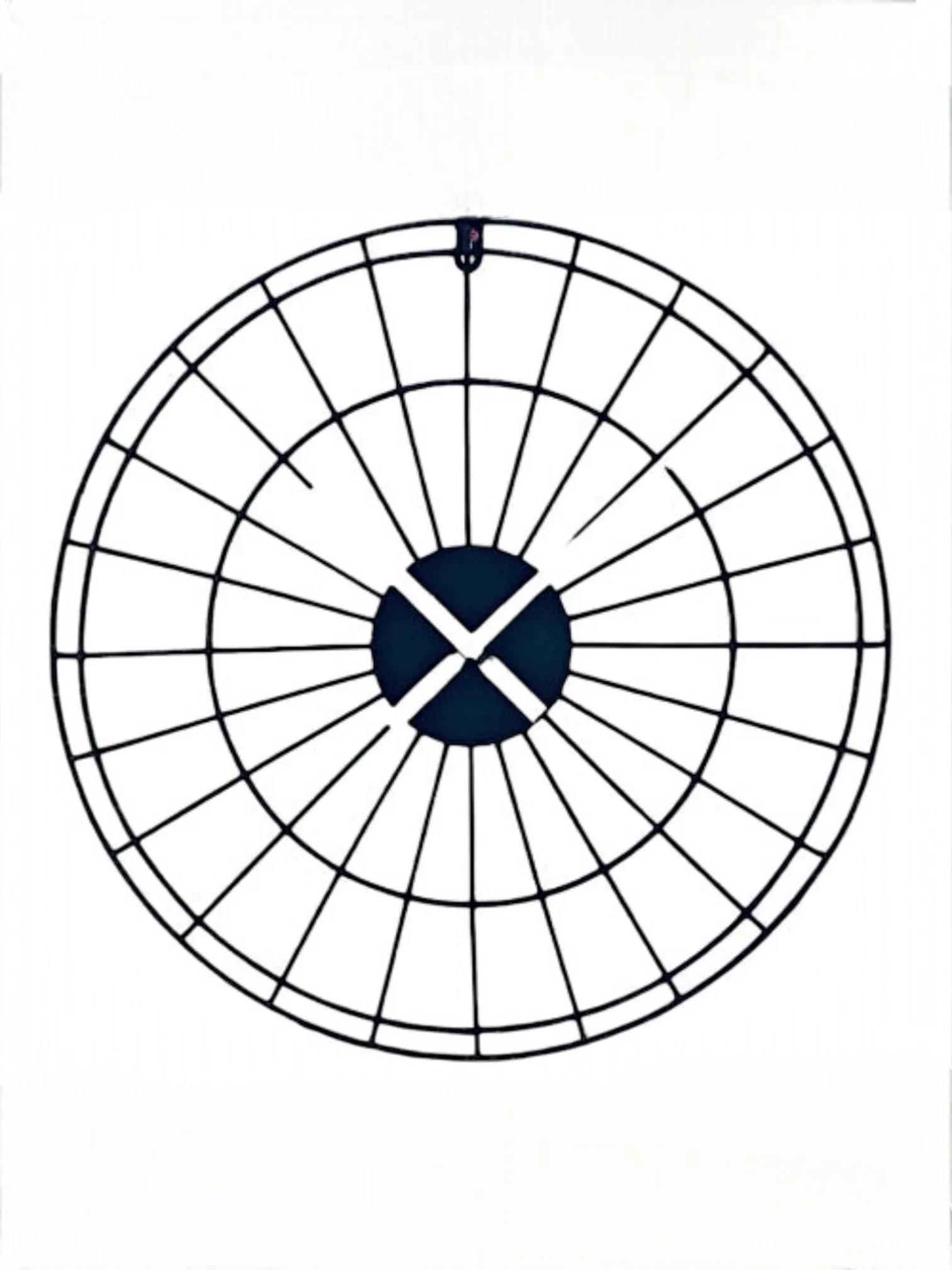 Black Metal Wire Detail Dial Clock