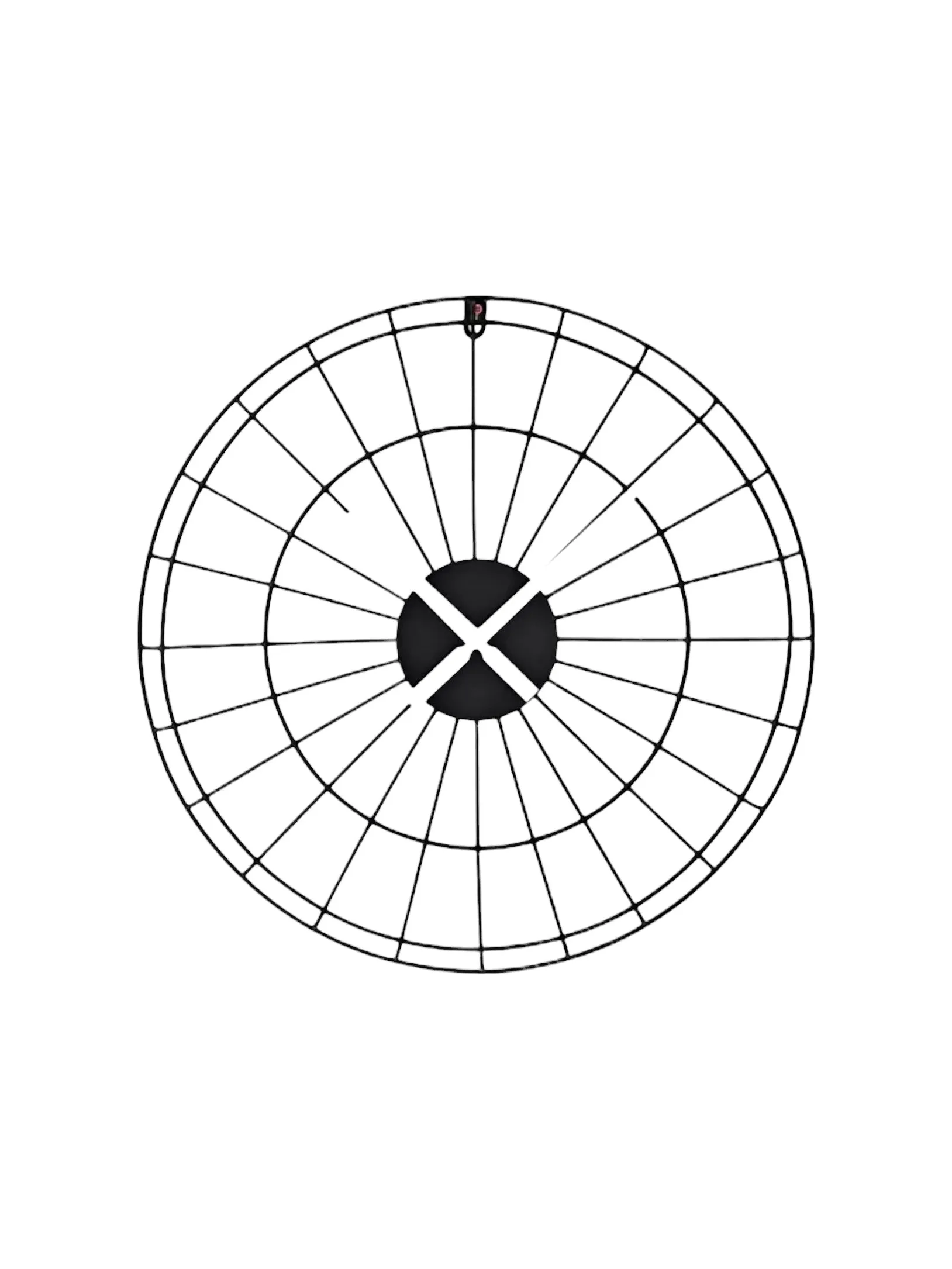 Black Metal Wire Detail Dial Clock