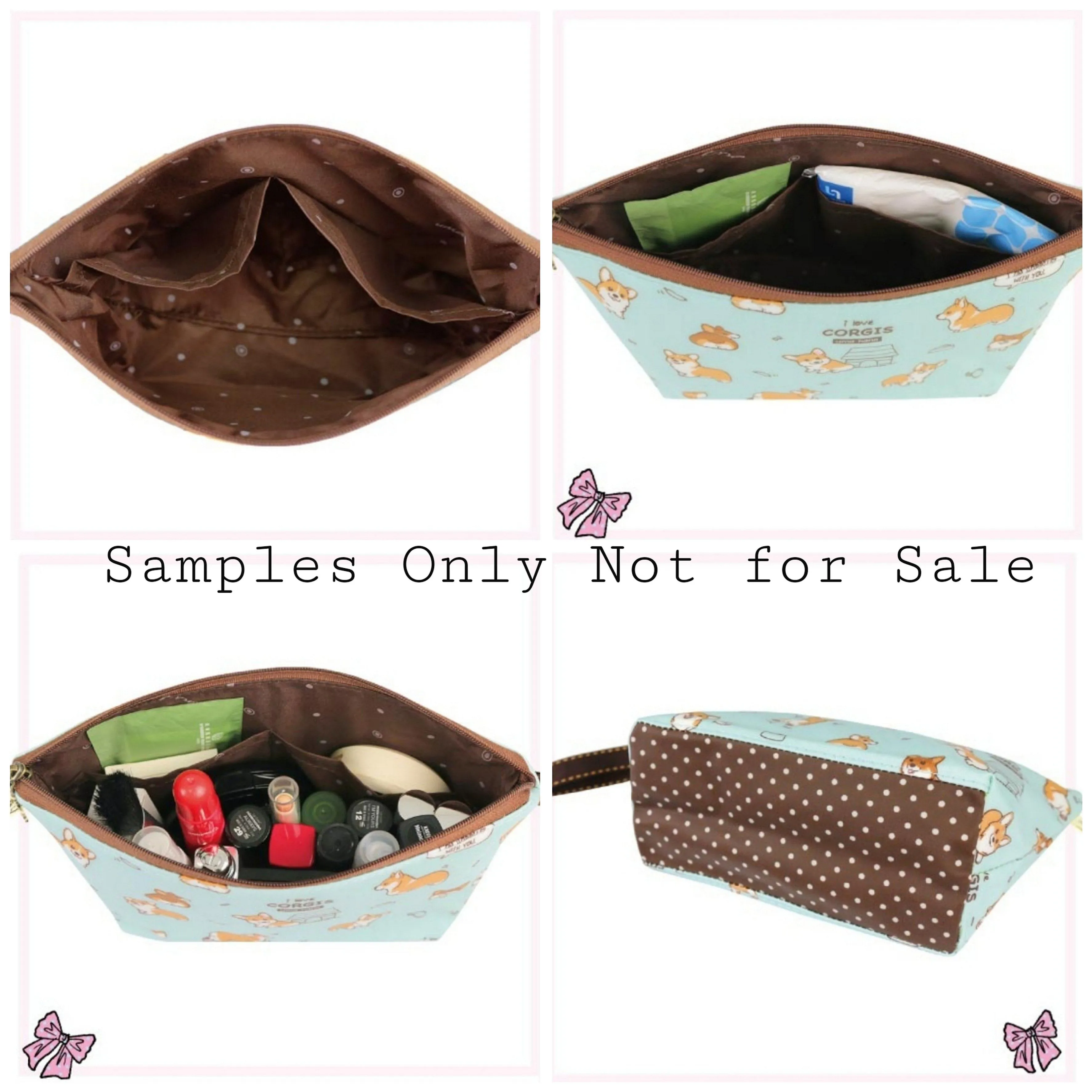 Blue Aquatic Cats Dumpling Cosmetic Bag