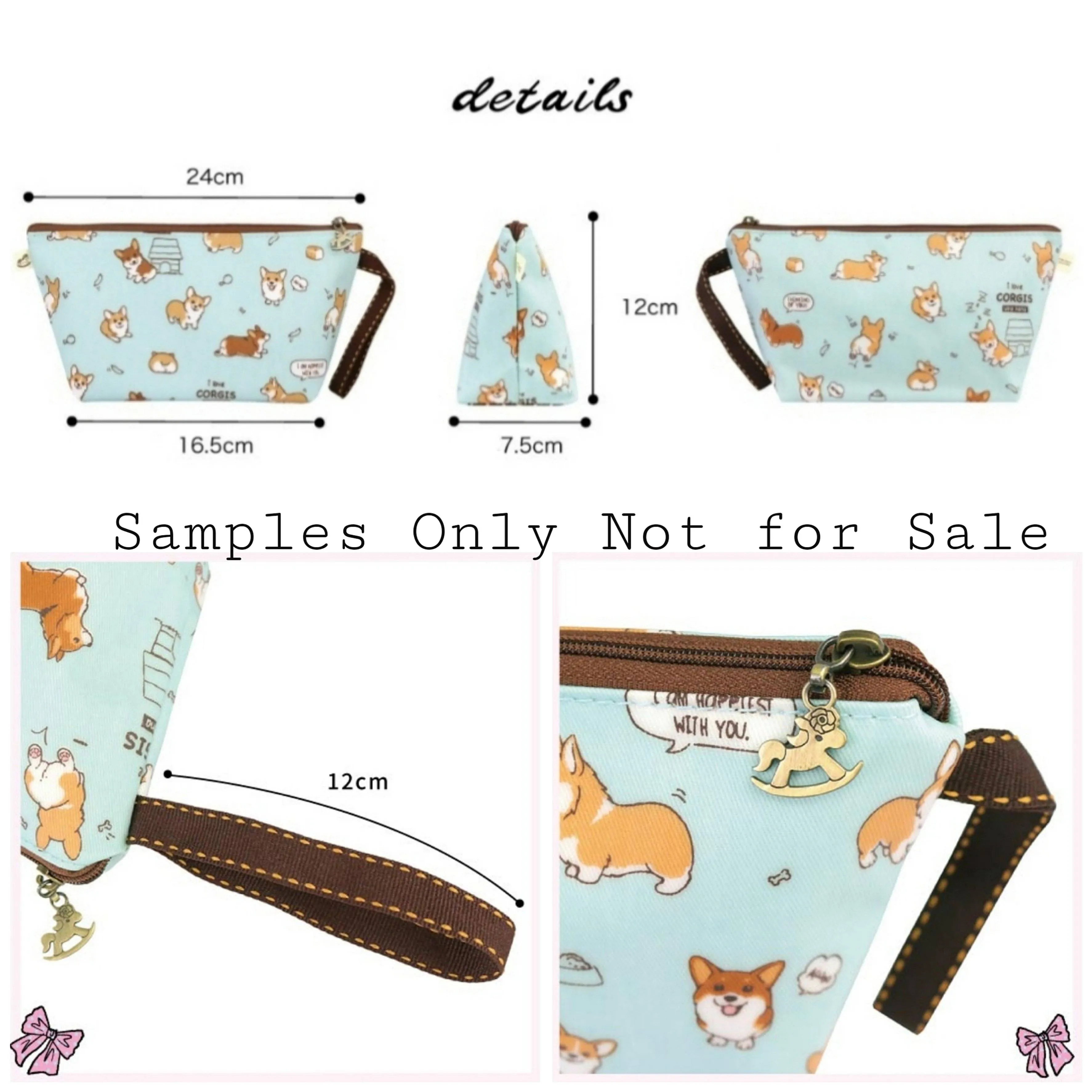 Blue Aquatic Cats Dumpling Cosmetic Bag